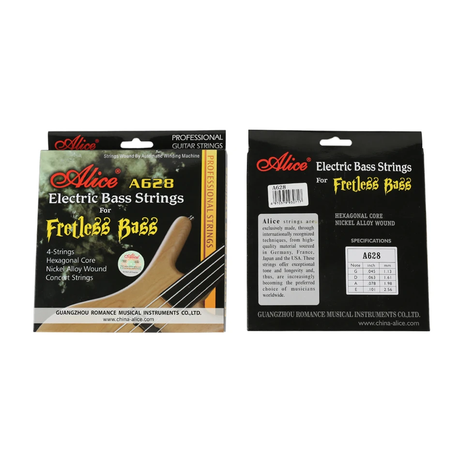 Алиса A628 Fretless 4 струны для электрической бас-гитары полный набор Strings