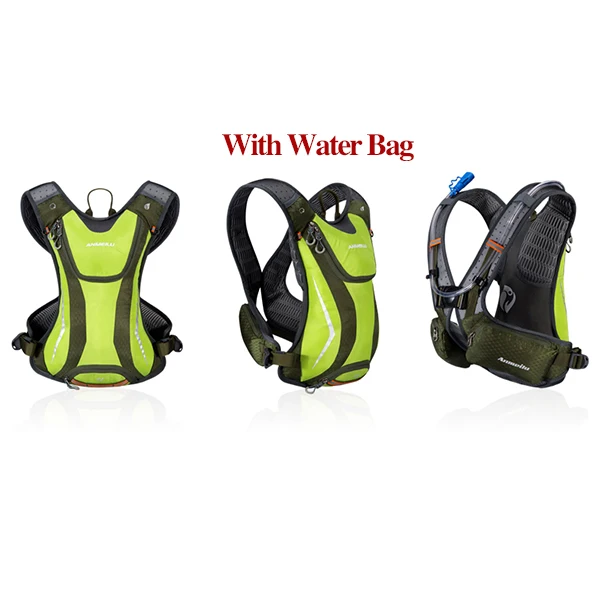 Green With Water Bag Гидратационный рюкзак для бега, спортивная сумка для бега, профессиональный легкий жилет Mochila Marathon, велосипедная сумка - Цвет: Green With Water Bag