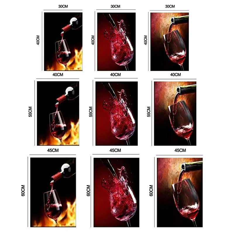 3 шт. без рамы современный Кухня холст Картины красное Вино Кубок Бутылка
