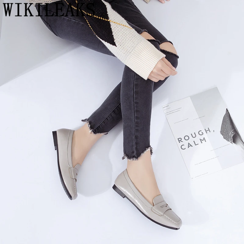 Кожаные туфли; женские ботинки "Харадзюку" женские роскошные брендовые туфли с шипами на плоской подошве; женские лоферы; женская обувь; women chaussures; большие размеры femme sapato feminino; большие размеры