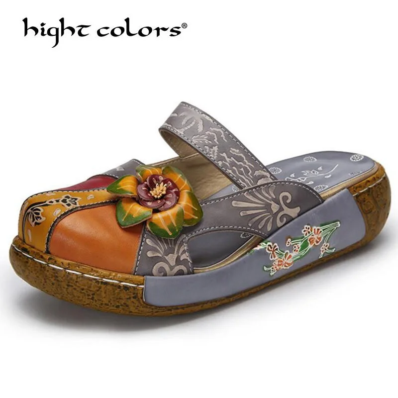 Женские сандалии из натуральной кожи в римском стиле повседневная обувь ретро на