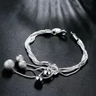 Оптовая продажа, шармы, бусины, цепочка, красивый браслет серебряного цвета, модный для женщин, Свадебный красивый браслет, ювелирные изделия JSHh236