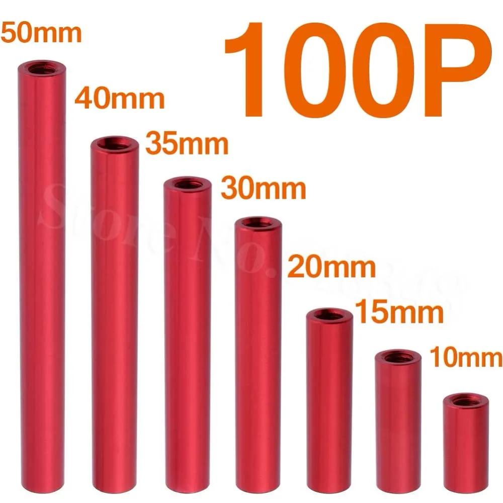 100 шт. алюминиевая стойка M3x10mm 15 мм 20 30 35 40 50 круглая Колонка для радиоуправляемых