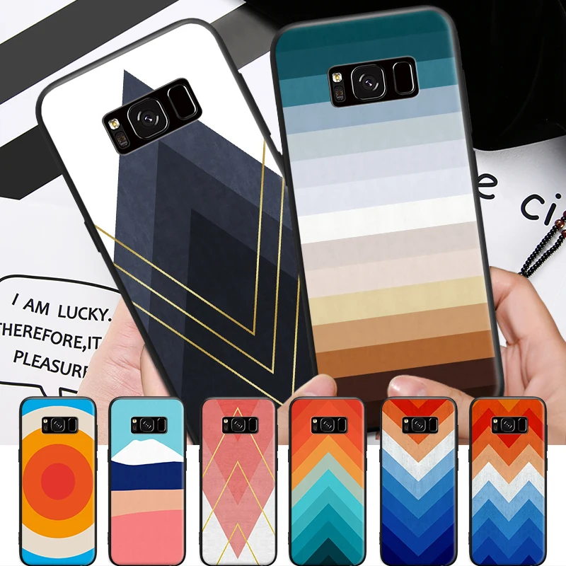 Цветной геометрический узор для Samsung Galaxy S6 S7 Edge S8 S9 Plus Note 3 4 5 8 9 Жесткий чехол