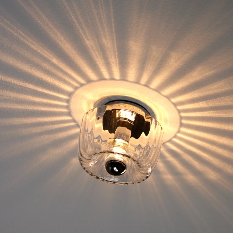 

Modern Projection Round Glass Shade with Led E14 Semi-plating Bulb Wall Sconce Wall light for home Staircase KTV luminaire