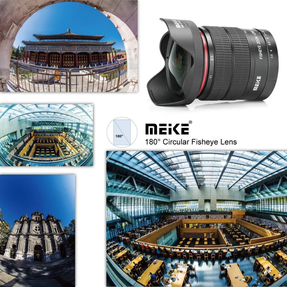 Объектив рыбий глаз Meike 6 11 мм F3.5 с ультрашироким зумом для всех цифровых