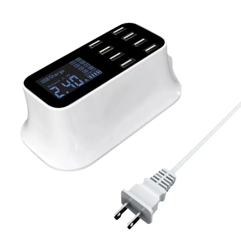 Универсальное зарядное устройство для телефона с 8 USB-портами умный светодиодный