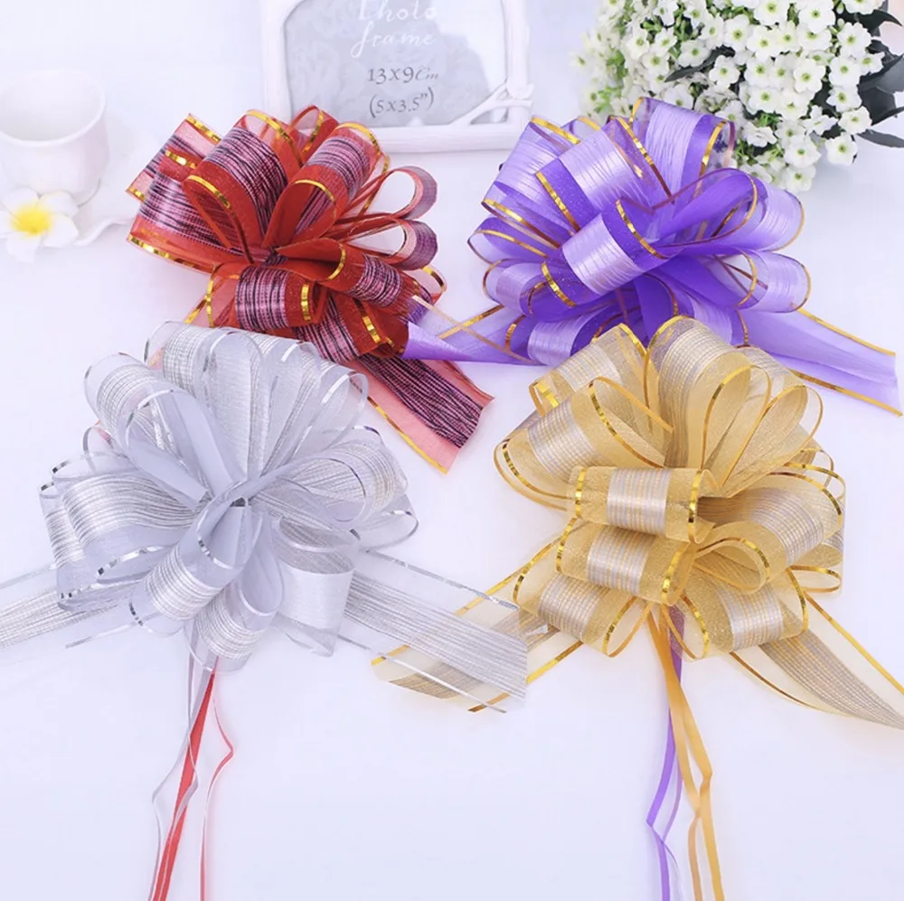 20 шт. очаровательная органза большой 5 см Тянуть Поклон ленты Свадебный