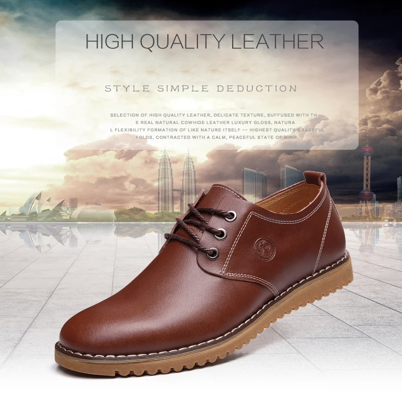 Новый Кожаный Случайные Люди Квартиры Обувь Мужская Мода Круглый Носок Удобные