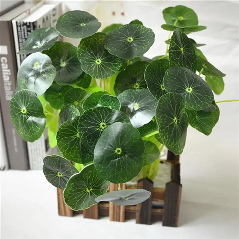 12 веток пластиковый цветок трава зеленый лист лотоса имитация папоротника