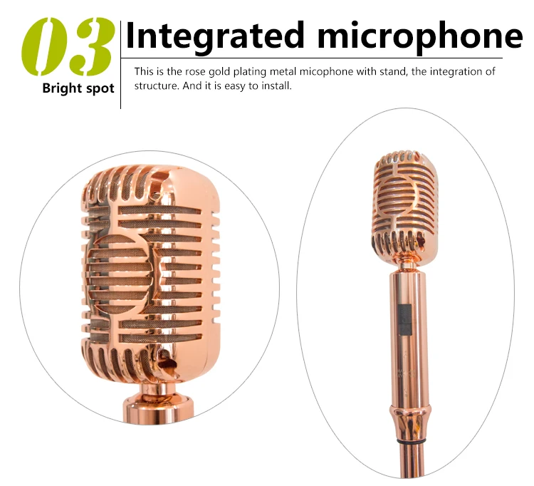 Coolvox 360 градусов Поворотный Проводной Классический металлический винтажный микрофон Ретро микрофон со встроенным гидравлическим цилиндром Z9