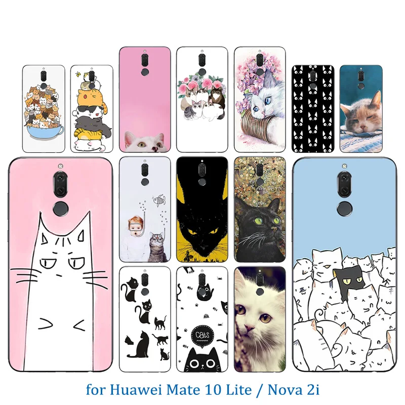 5 9 дюйма для Huawei Nova 2i чехол телефона мягкий силиконовый Mate 10 Lite Luck Cat узорный TPU MaiMang