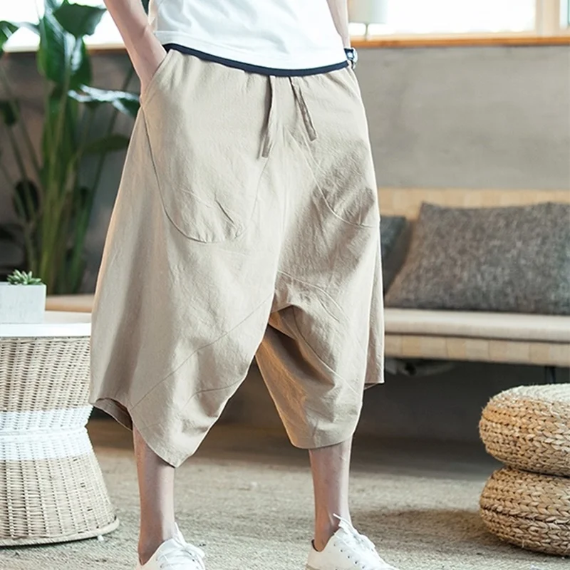 Штаны в китайском стиле, Мужская традиционная одежда в китайском стиле, мужские льняные штаны, мужские TA120