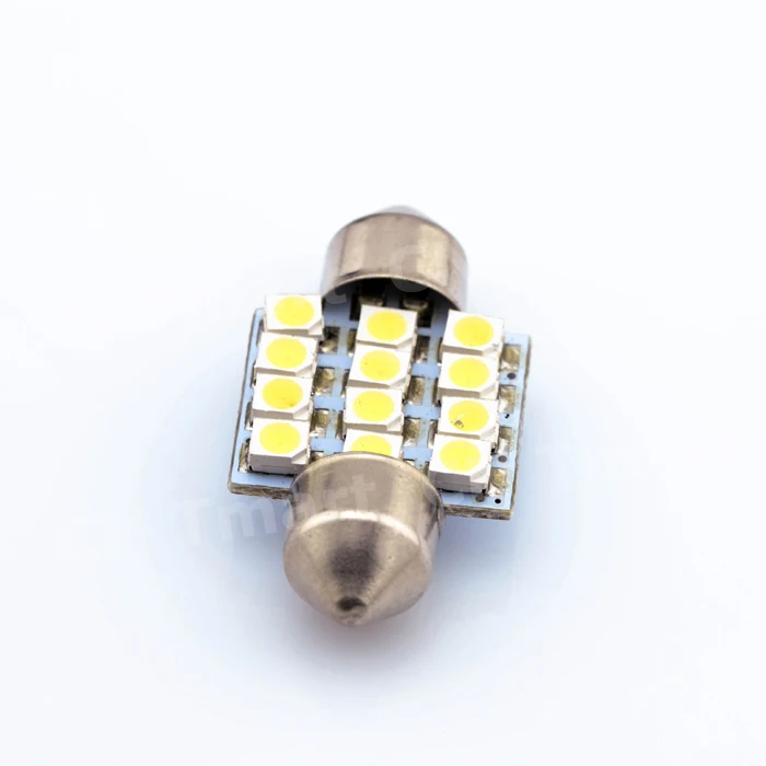 2X 31 мм 12 светодиодный 3528 1210 SMD Festoon Dome C5W Автомобильный интерьер лампы для чтения