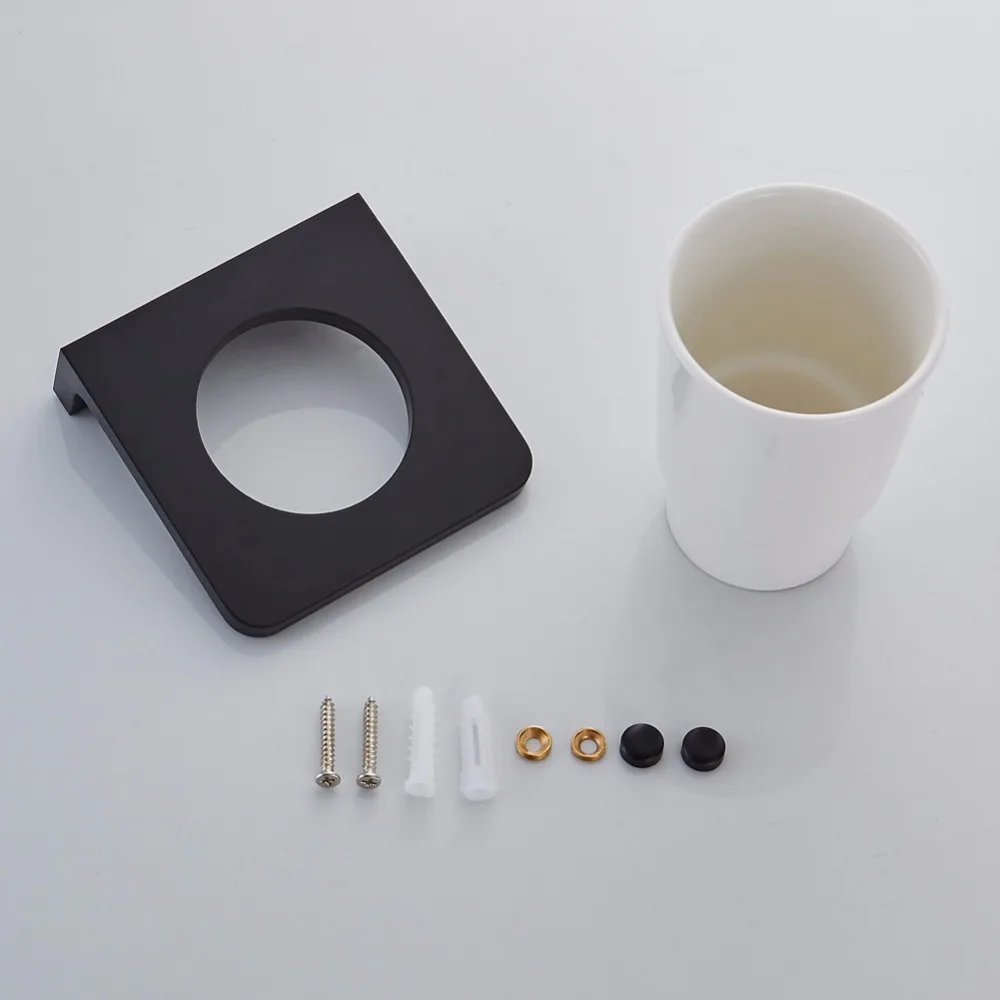 Черные алюминиевые аксессуары для ванной комнаты|bathroom accessories|tumbler holderwall cup holder |