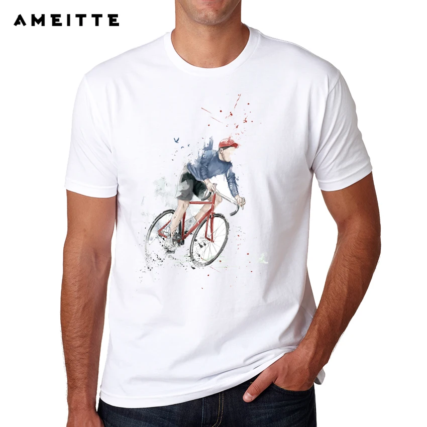 Мужская футболка с принтом I want to ride my bicycle индивидуальная летняя уличная коротким