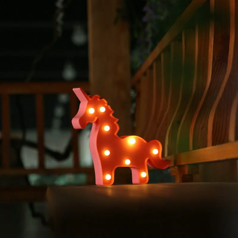 Прекрасный единорог животное LED 3D свет ночник дети подарок игрушка для детей