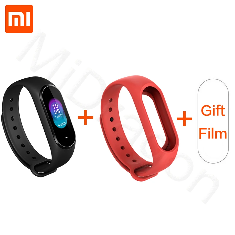 ADD Red Strap Xiaomi Hey Plus Smartband 0,95 дюймов AMOLED цветной экран встроенный многофункциональный NFC монитор сердечного ритма Hey+ Band - Цвет: ADD Red Strap