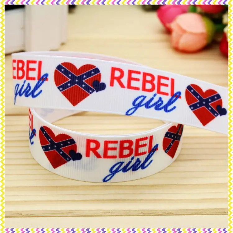 

New 7/8'' Free shipping flag printed grosgrain ribbon hair bow headwear party decoration wholesale OEM 22mm H4144