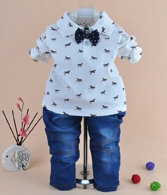 1-4Y boys high quality wooden horse gentlemen clothing sets 3pcs kids clothes boy handsome coat set |