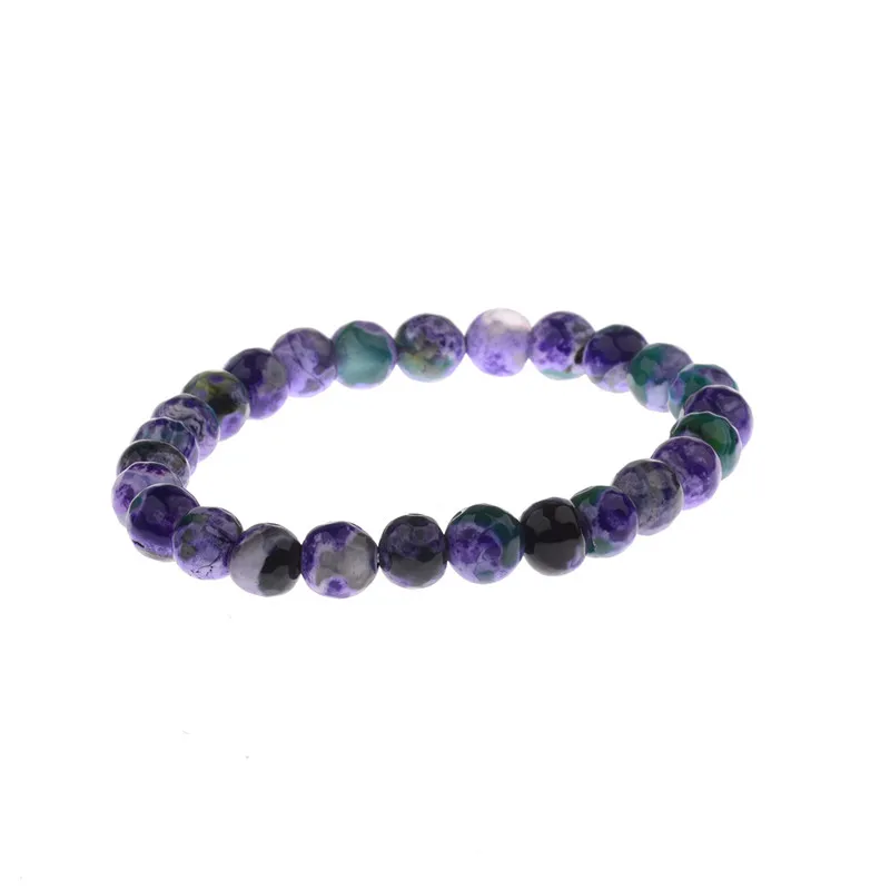 light purple DOUVEI 8 мм подлинный Красочный Природный турмалиновый камень браслеты для женщин Йога кулон стрейч Круглый браслет из бисера - Окраска металла: light purple