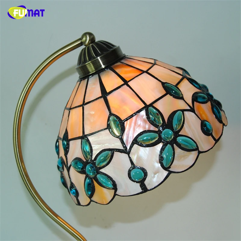 Настольная лампа FUMAT 8 &quotс голубыми цветами в европейском стиле ручная работа арт