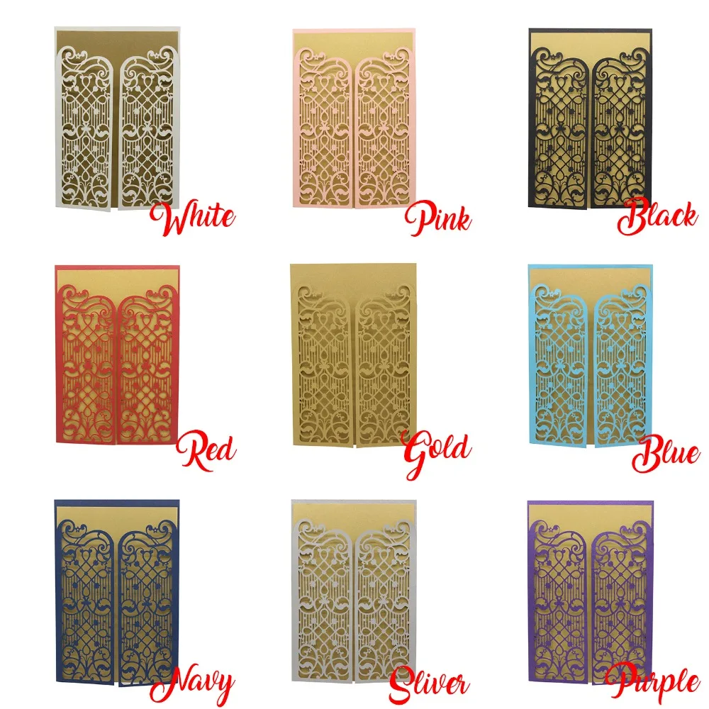 1 шт. Пригласительные открытки и вкладыши с лазерным вырезом индивидуальным