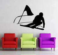skiing wall decal vinyl home decor skier snow freestyle jumping winter wall sticker bedroom extreme sports decor mural m 106