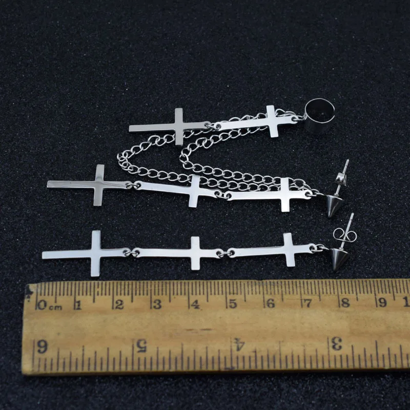 Bangtan мальчиков альбом крест двойные проколотых ушей серьги в Корейском стиле