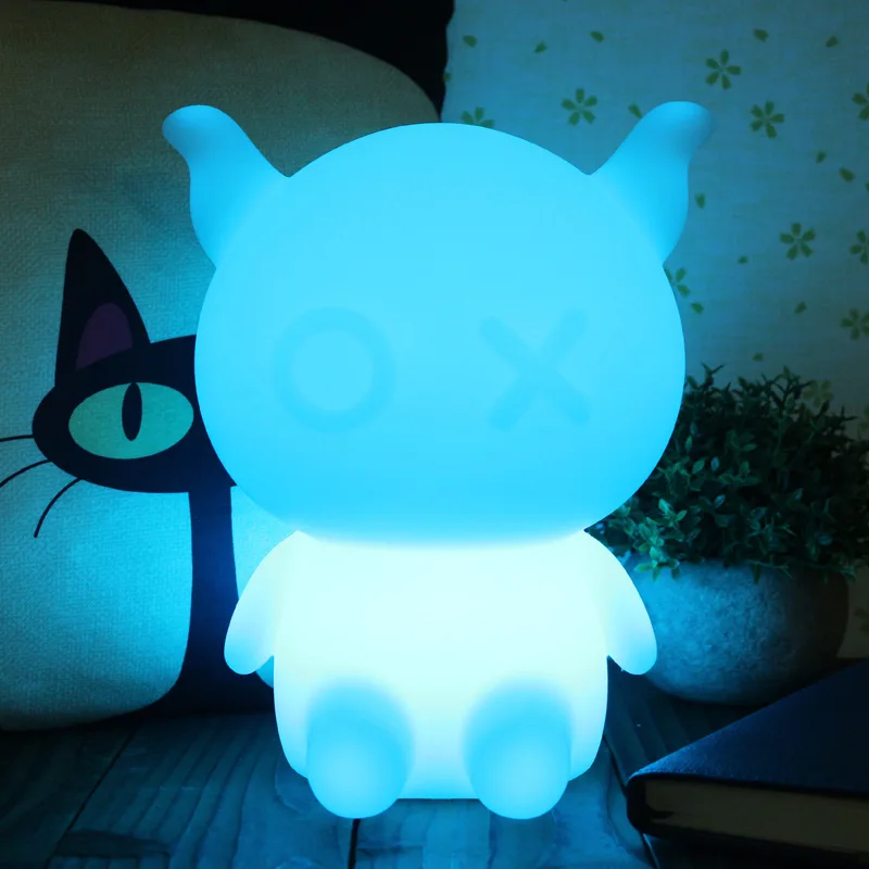 Novelty USB Led Night Light cartoon bear Seven color change remote controller desk lamp light gift for Baby Children | Лампы и