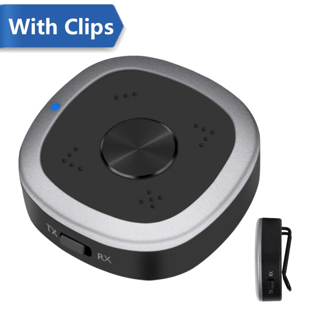 bluetooth-адаптер Elekele Встроенный микрофон, поддержка двойного APTX HD Bluetooth передатчик и приемник 3,5 мм AUX аудио адаптер