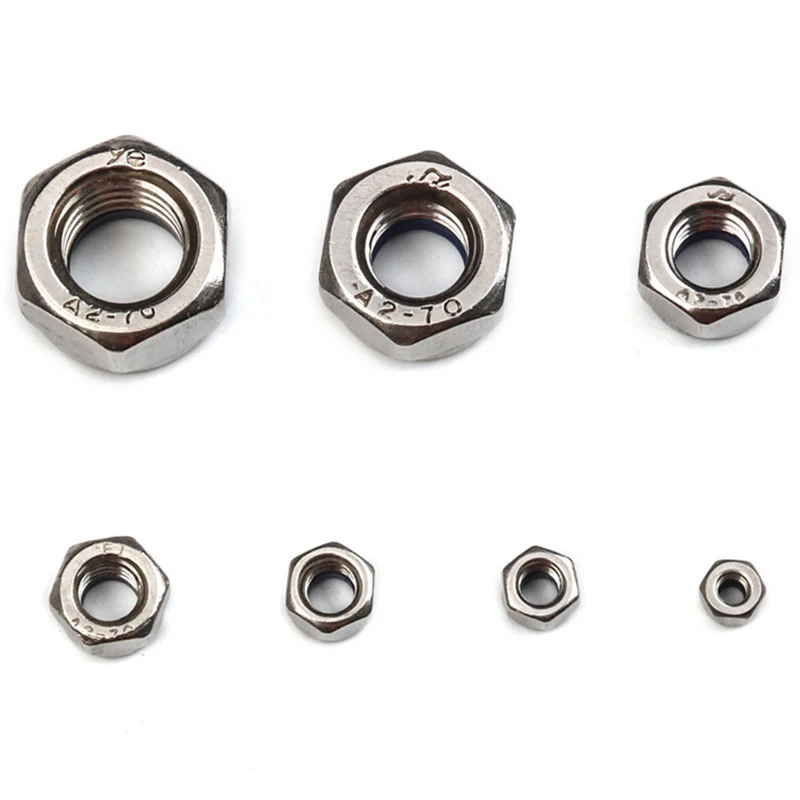 HOT-170Pcs/комплект ЗАМОК гайки крепеж M3/M4/M6/M8/M10/M12 Метрическая резьба из нержавеющей стали самоблокирующийся шестигранный набор гаек