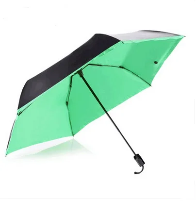 (2pcs/lot)Aviation carbon fiberglass umbrella three fold superlight  5 times colour coating anti-uv parasol of Rain gear