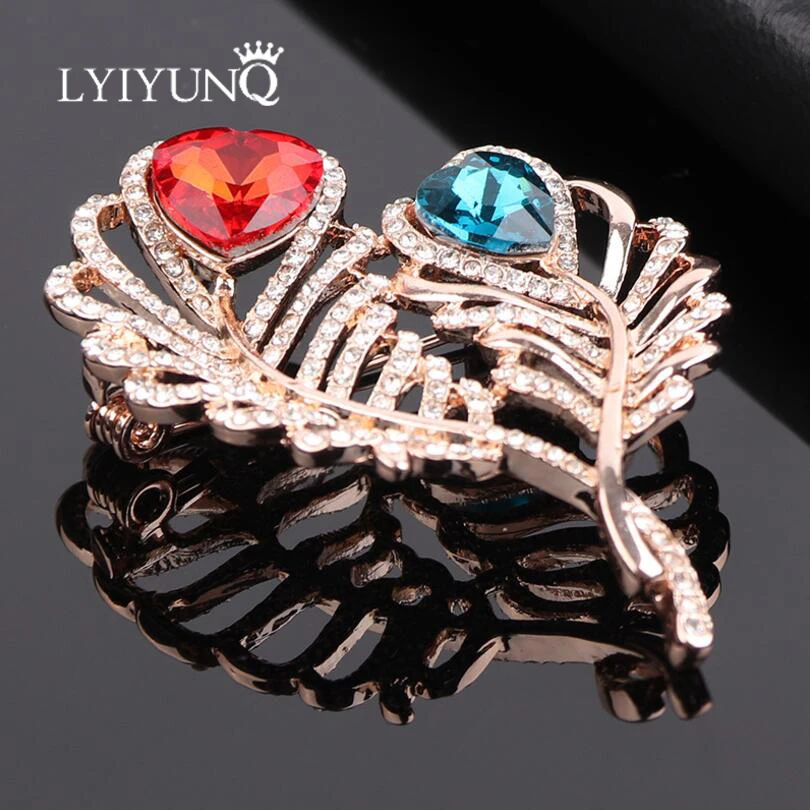 Винтажные броши с кристаллами в форме сердца для женщин ювелирные изделия