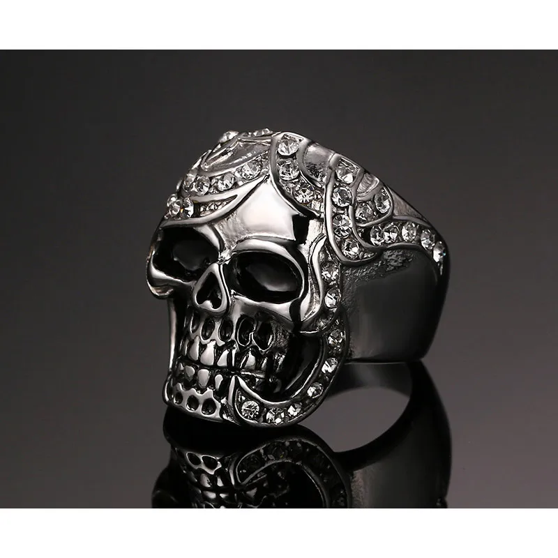 Vnox Винтаж Европа череп кольцо партия King Для мужчин в стиле панк рок ужасный