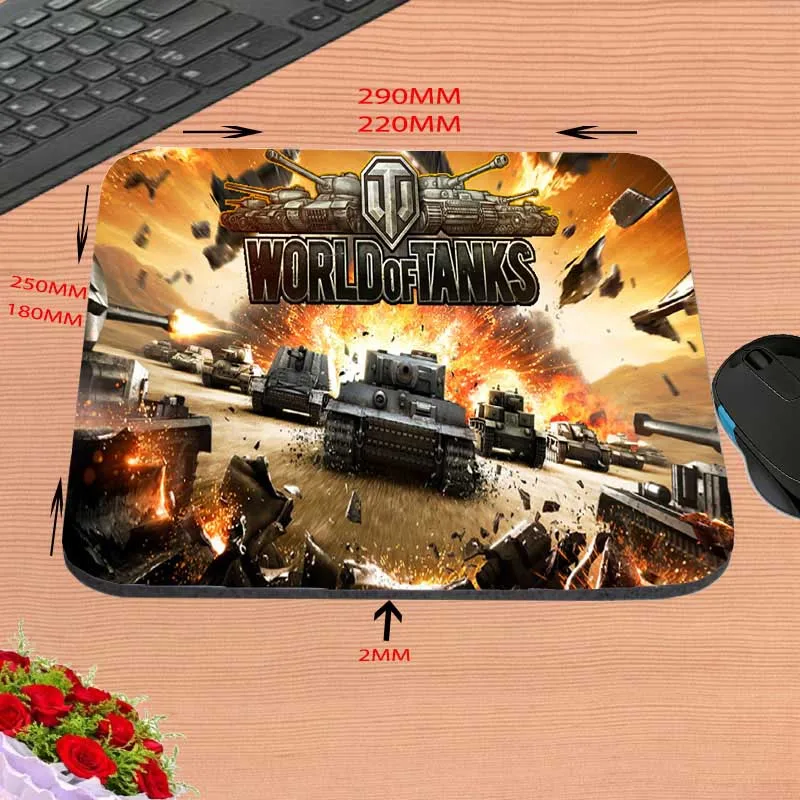 Новое поступление, игровой коврик для мыши World Of Tank на заказ, компьютерный ноутбук, нескользящий коврик для мыши 18*22/25*20/29*25*2 см - Цвет: 250mmx290mmx2mm