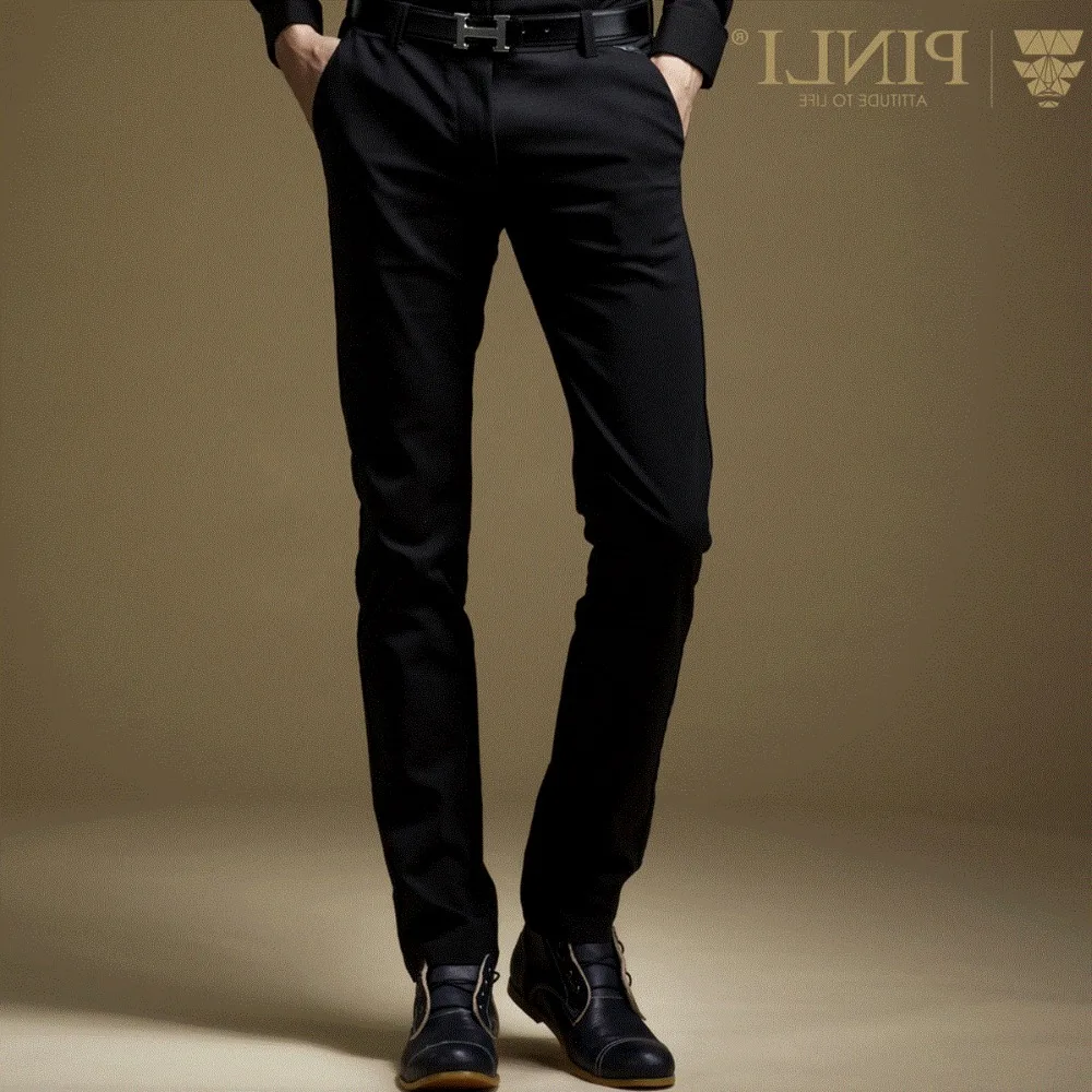 

Free Shipping New fashion 2016 casual male Men's man business personalized spring Slim Pants Trousers black Metrosexual K 6814