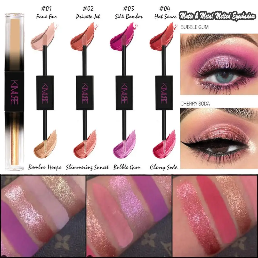 Матовые и металлические расплавленные двусторонние тени для век блестящие