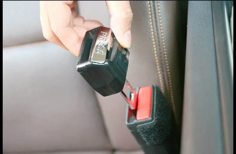 1PCS Free Car Logo Universal Vehicle Seat Belt Extension Padding Extender Strap Safety Buckle Clip Plug