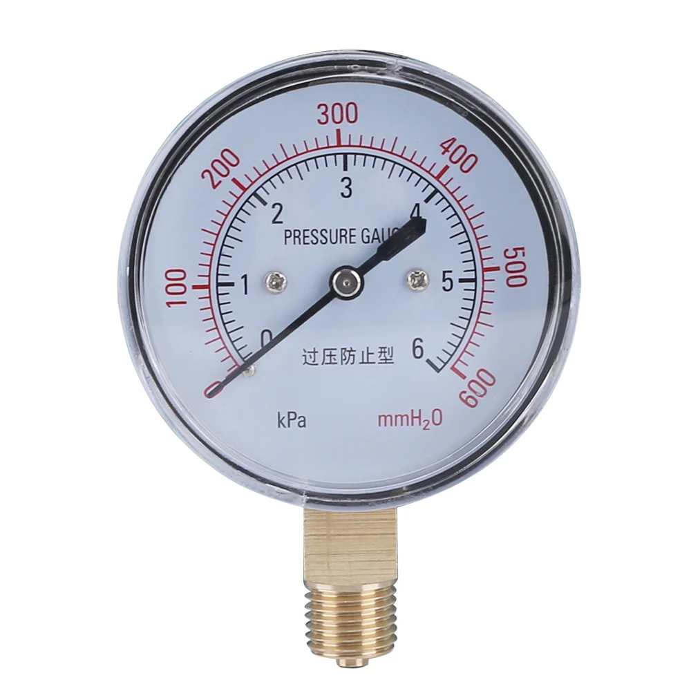 

ELECALL YE-60 Air Diaphragm Pressure Gauge 0~6KPA Phosphor Bronze Film Box Pressure Gauge Positive Pressure Meter