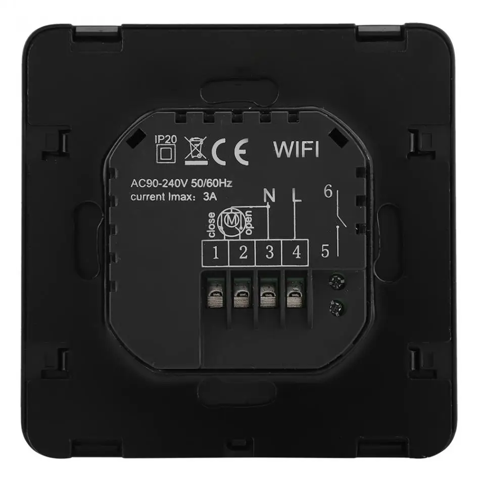 Умный wifi программируемый нагревательный термостат цифровой lcd беспроволочный контроллер температуры Черный