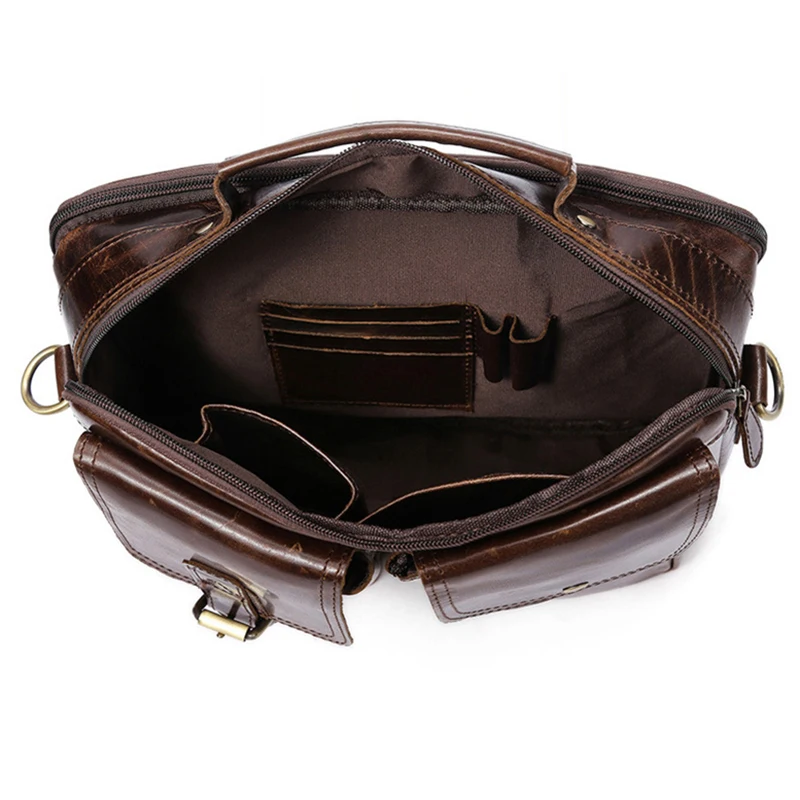 2019 New Fashion Genuine Leather Men's Shoulder Bags Vintage Male Handbags Messenger Men Business Crossbody Bag Wholesale |