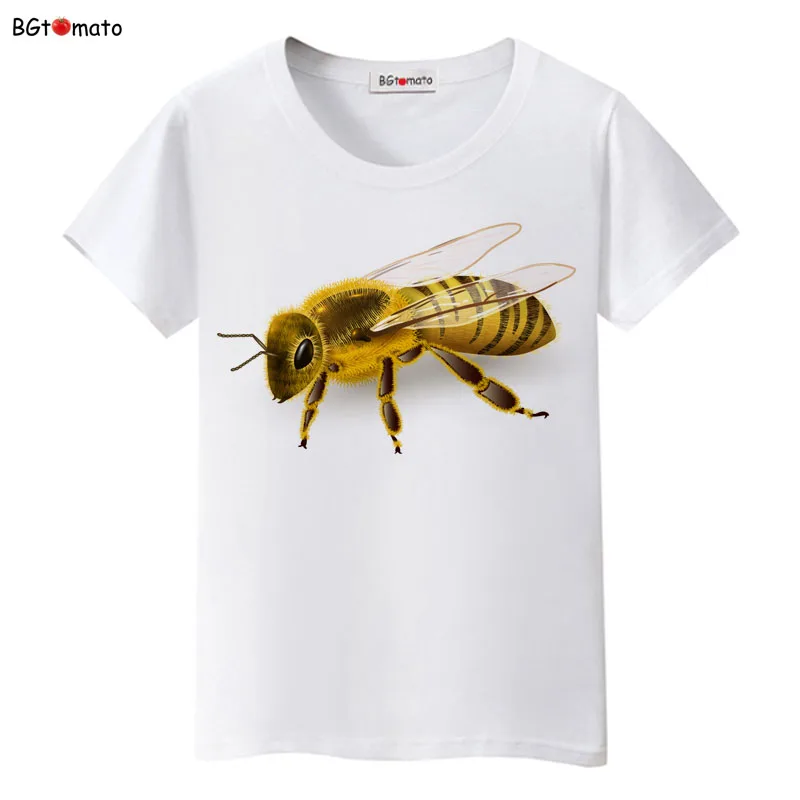 Футболка bgtomato Real honeybee Повседневная футболка лидер продаж крутая с 3d принтом