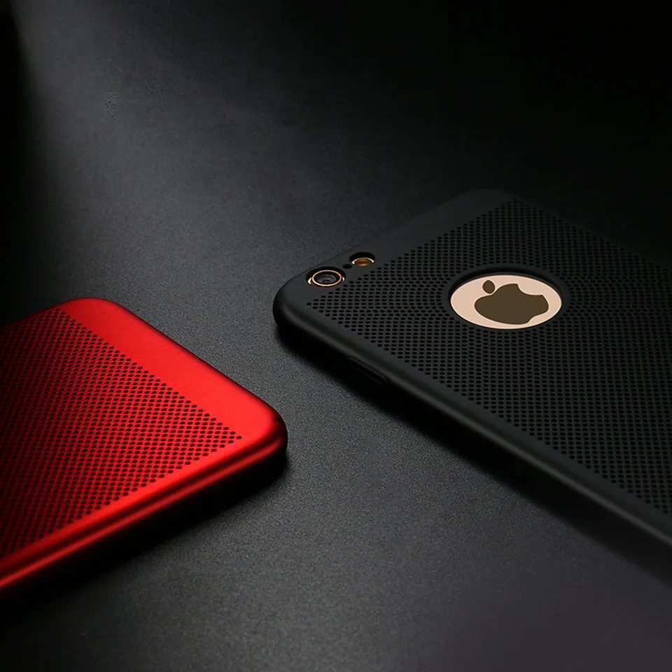 3D Mesh PC Heat Dissipation Plastic Case For iphone 7 SE 5 5s 6 6s 8 X Plus Cover Full Hard Matte Phone Cases Bag |