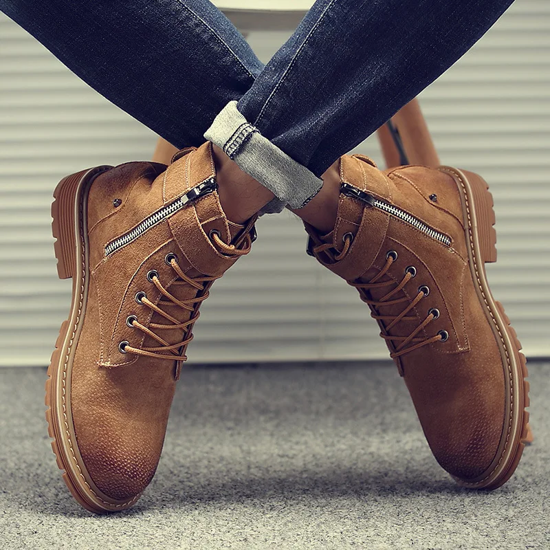 Новые модные повседневные мужские Ботинки Martin зимняя уличная Нескользящая