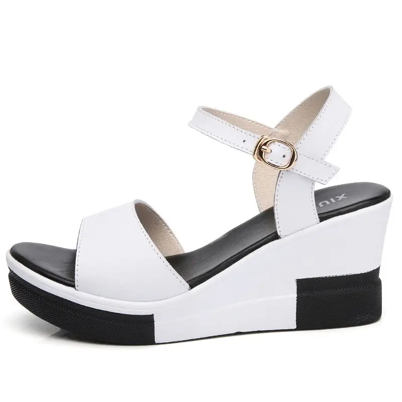 MIUBU/летние женские босоножки в Корейском стиле с круглым открытым носком