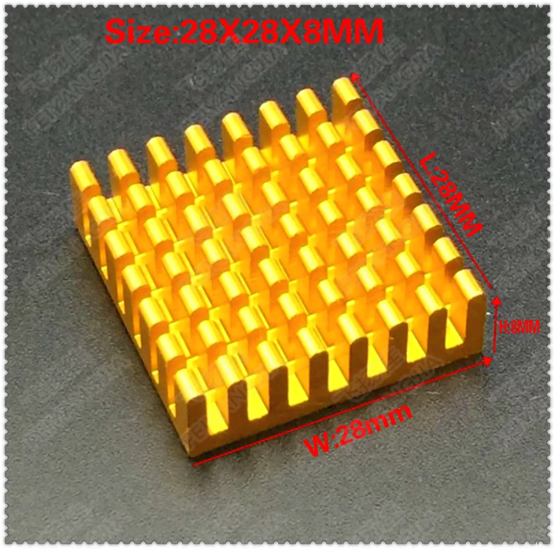 (Бесплатная доставка) 20 шт. 28x28x8 мм экструзионный Алюминиевый Радиатор Охладитель