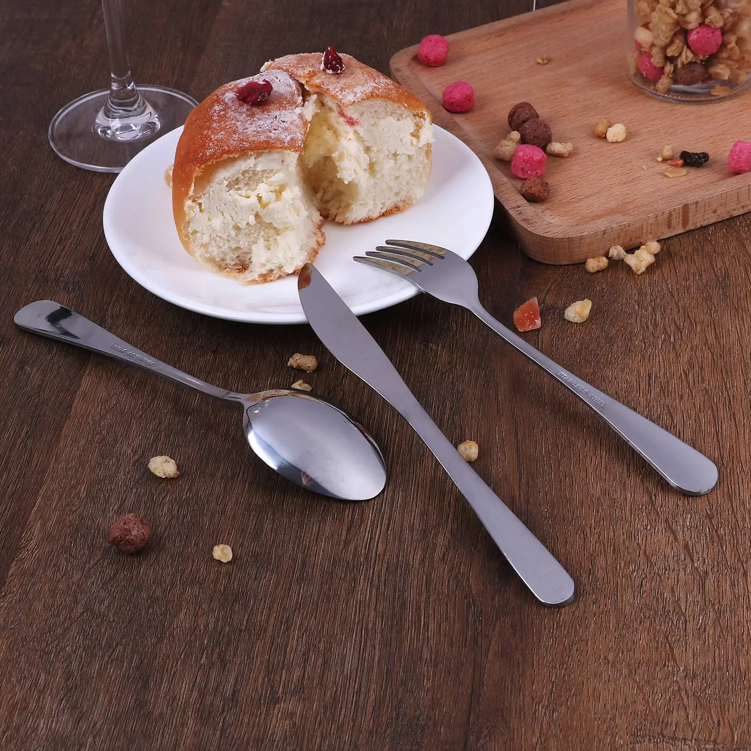 3 шт./компл. портативный набор столовых приборов из нержавеющей стали посуды с