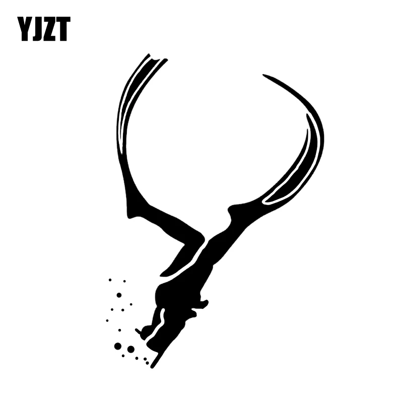 

YJZT 11*16CM Car Styling Fashion Diving Vinyl Car Stickers Personality Accessories Black Silver C12-0677