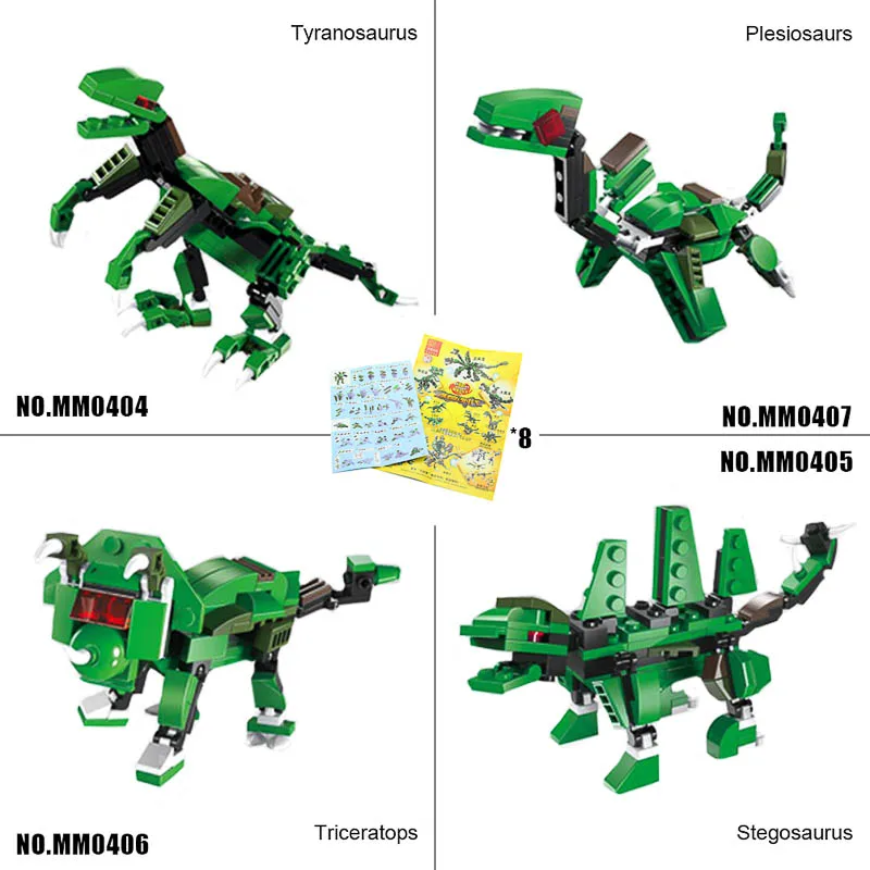 Nashan блок мир Юрского периода цифры блоки динозавр игрушки модель строительные